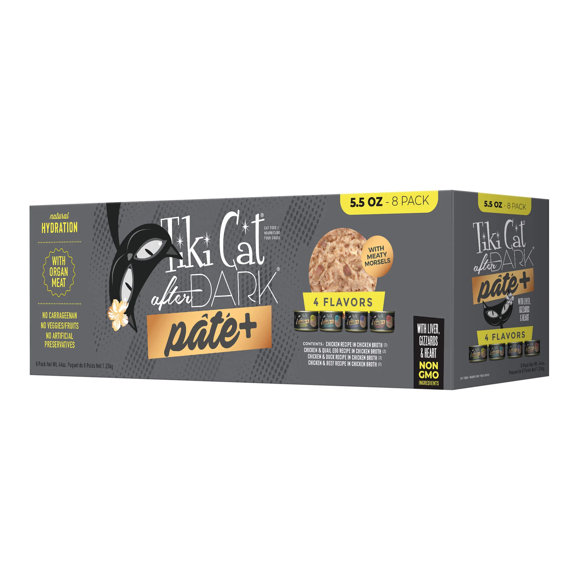 Tiki Cat After Dark Pate+ Variety Pack, 5.5 oz Cans, 8 ct - Healthber
