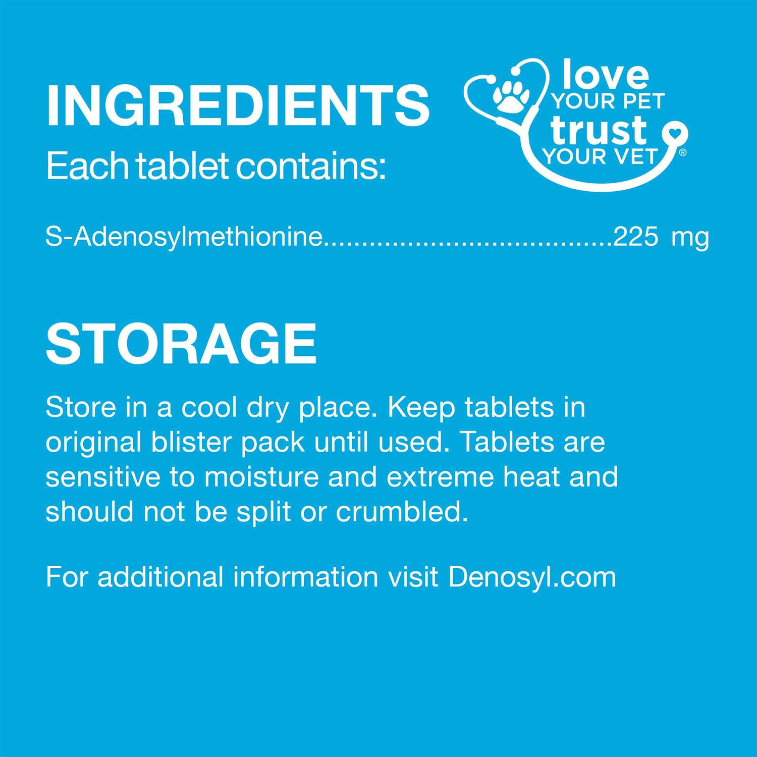 Nutramax Denosyl Tablets Liver & Brain Supplement for Medium Dogs - Healthber