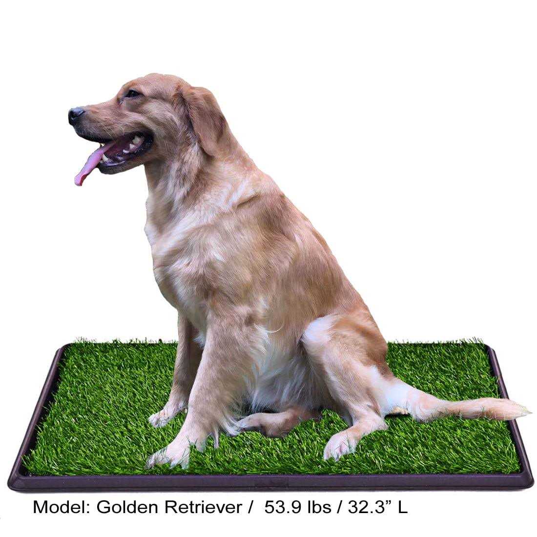 Lomantown Fake Grass Dog Potty Pad Portable Dog Turf Trainer Grass with Tray - Healthber