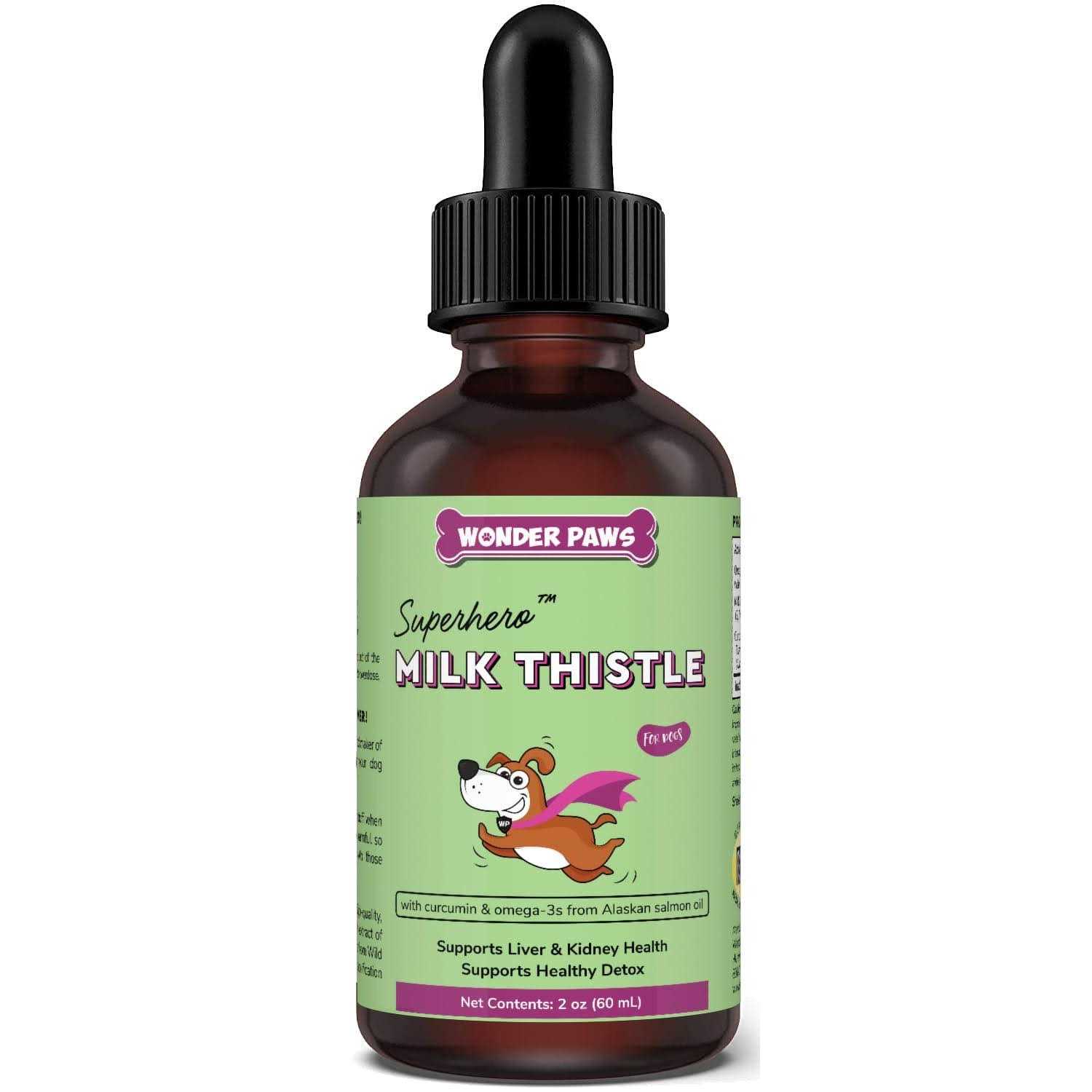 Wonder Paws Milk Thistle Liver Support for Dogs Supports Kidney Function for Pets - Healthber