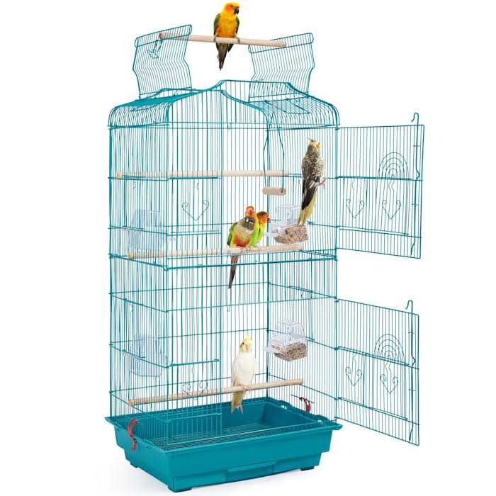 Topeakmart Open Top Metal Bird Cage - Healthber