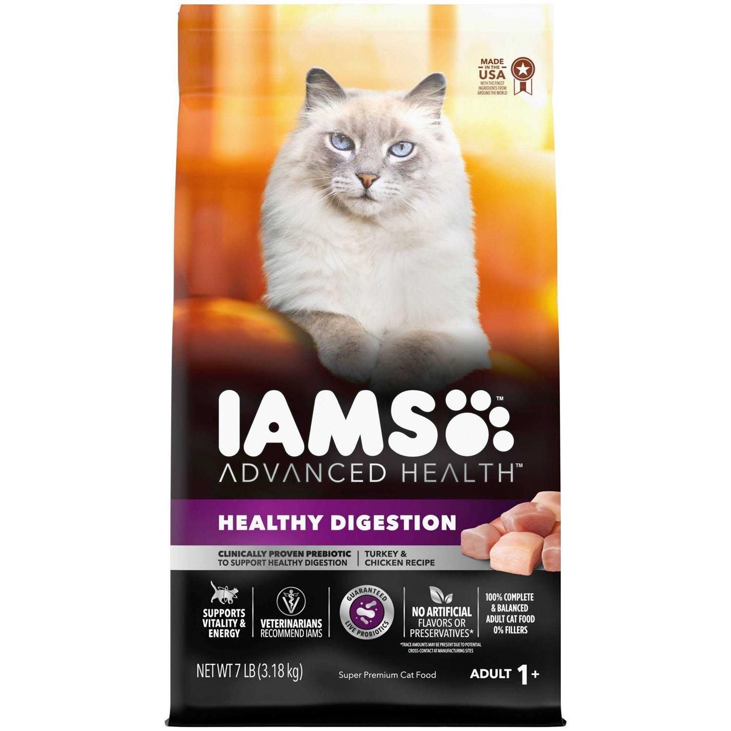Iams Advanced Health Healthy Digestion Turkey & Chicken Recipe Adult Dry Cat Food - Healthber