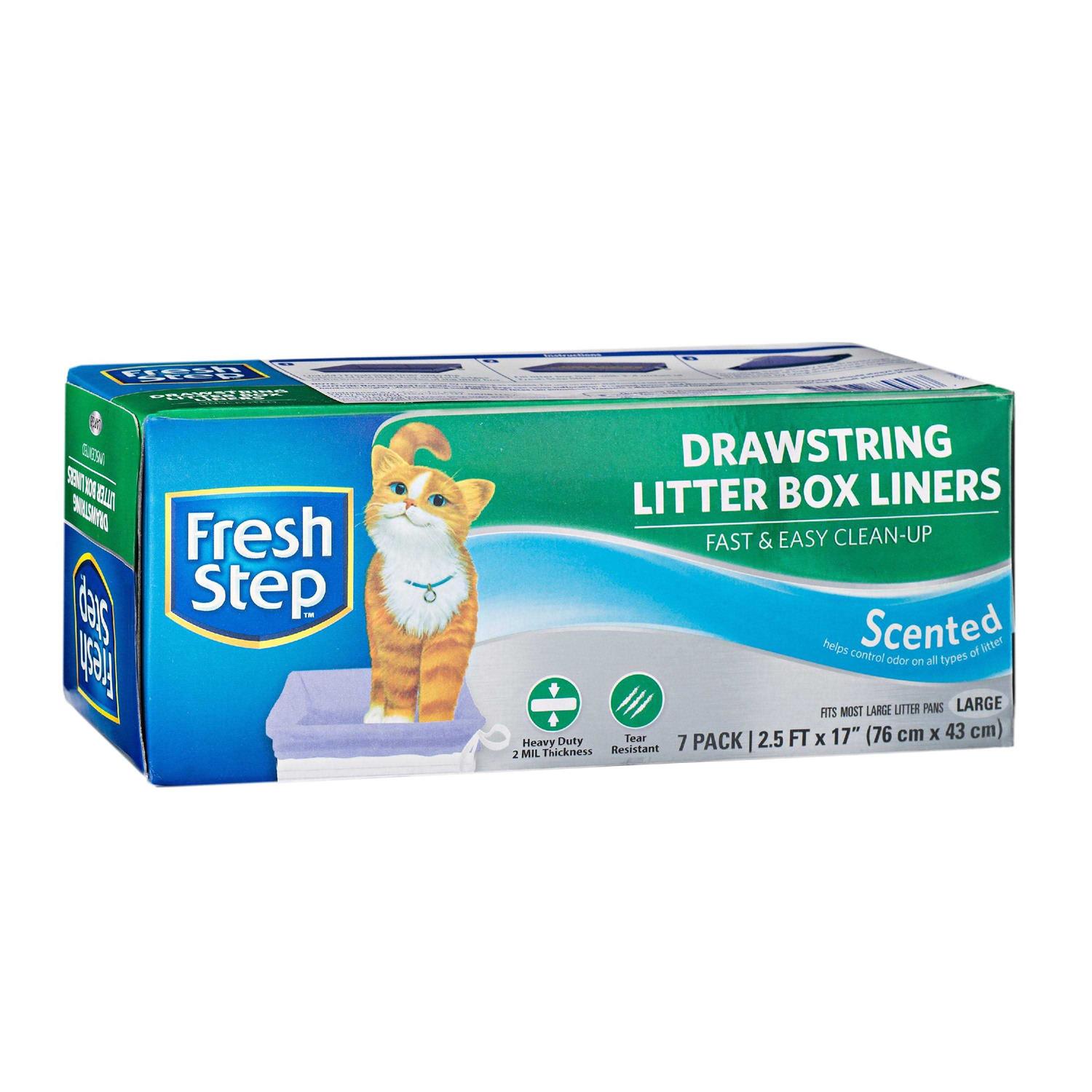 Fresh Step Drawstring Litter Box Liners Scented Large - Healthber