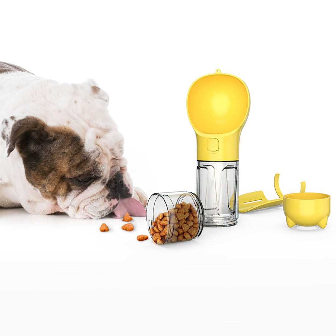 HANAMYA 3 in 1 Dog Travel Bottle Set, Drinking Feeder, Food Box and Trash Bag Storage - Healthber
