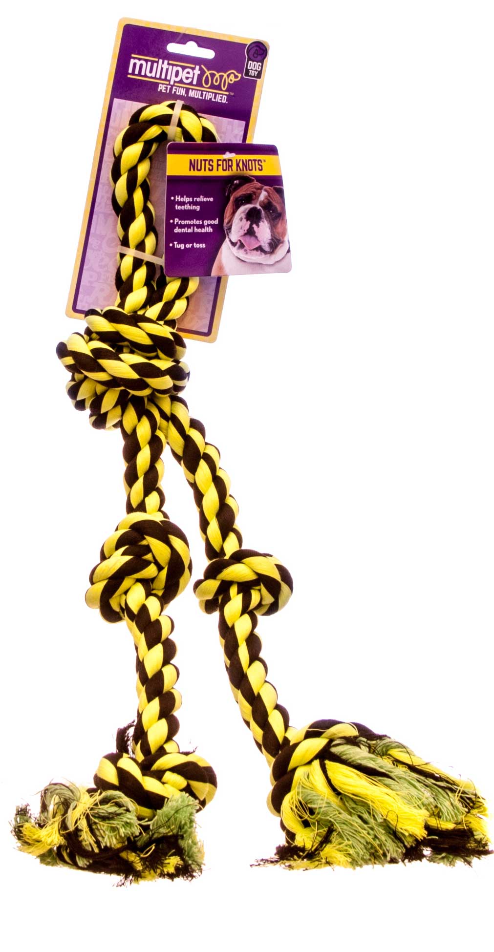 Nuts for Knots Rope Dog Tug Toy with 2 Danglers - Healthber