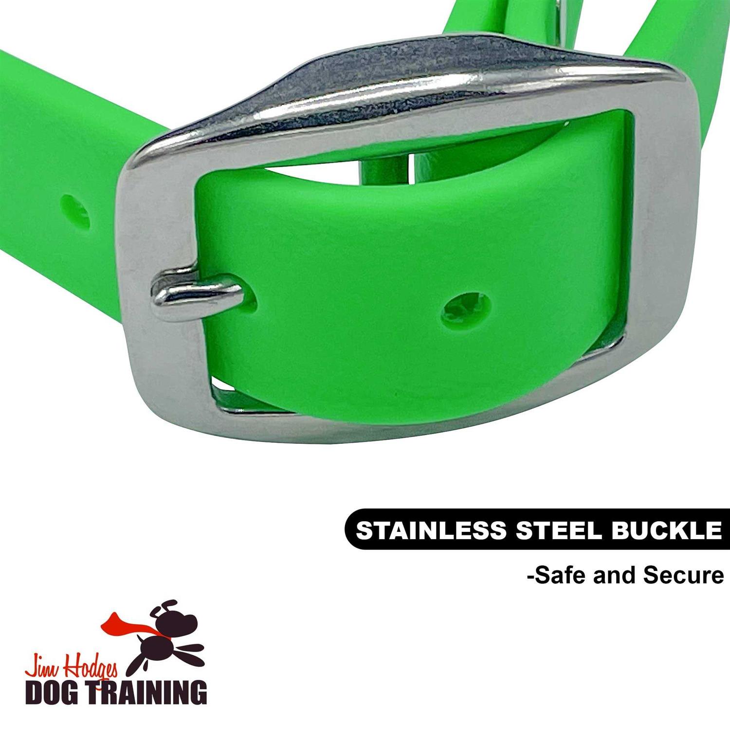 JIM HODGES DOG TRAINING Martingale Collar for Dogs Biothane Stainless Steel Hardware No Pull - Healthber