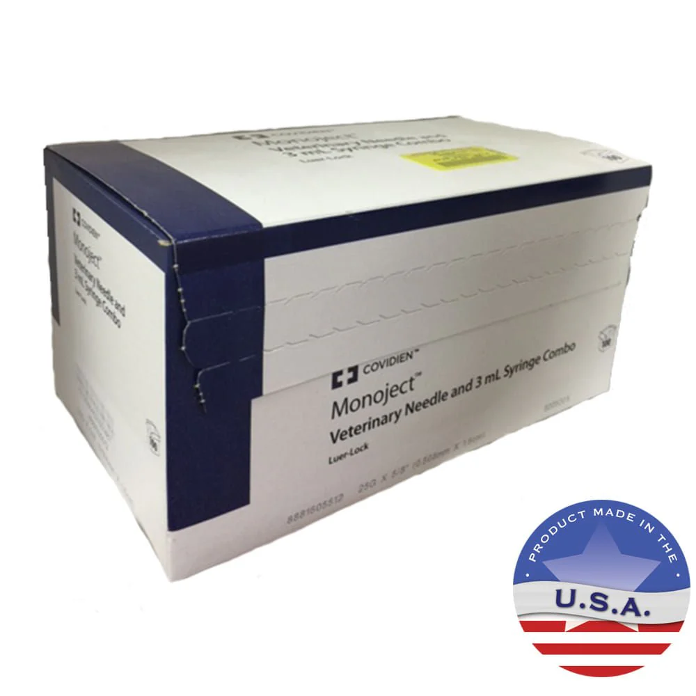 Monoject Luer-Lock (LL) Syringe with Needle Combo - Healthber