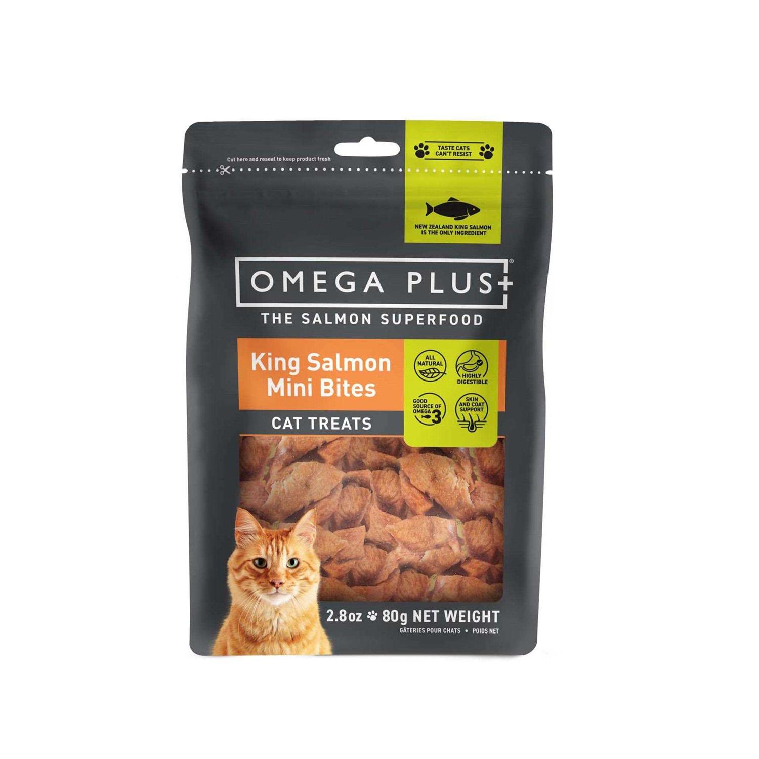 Omega Plus King Salmon Mini Bites Cat Treats - Healthber