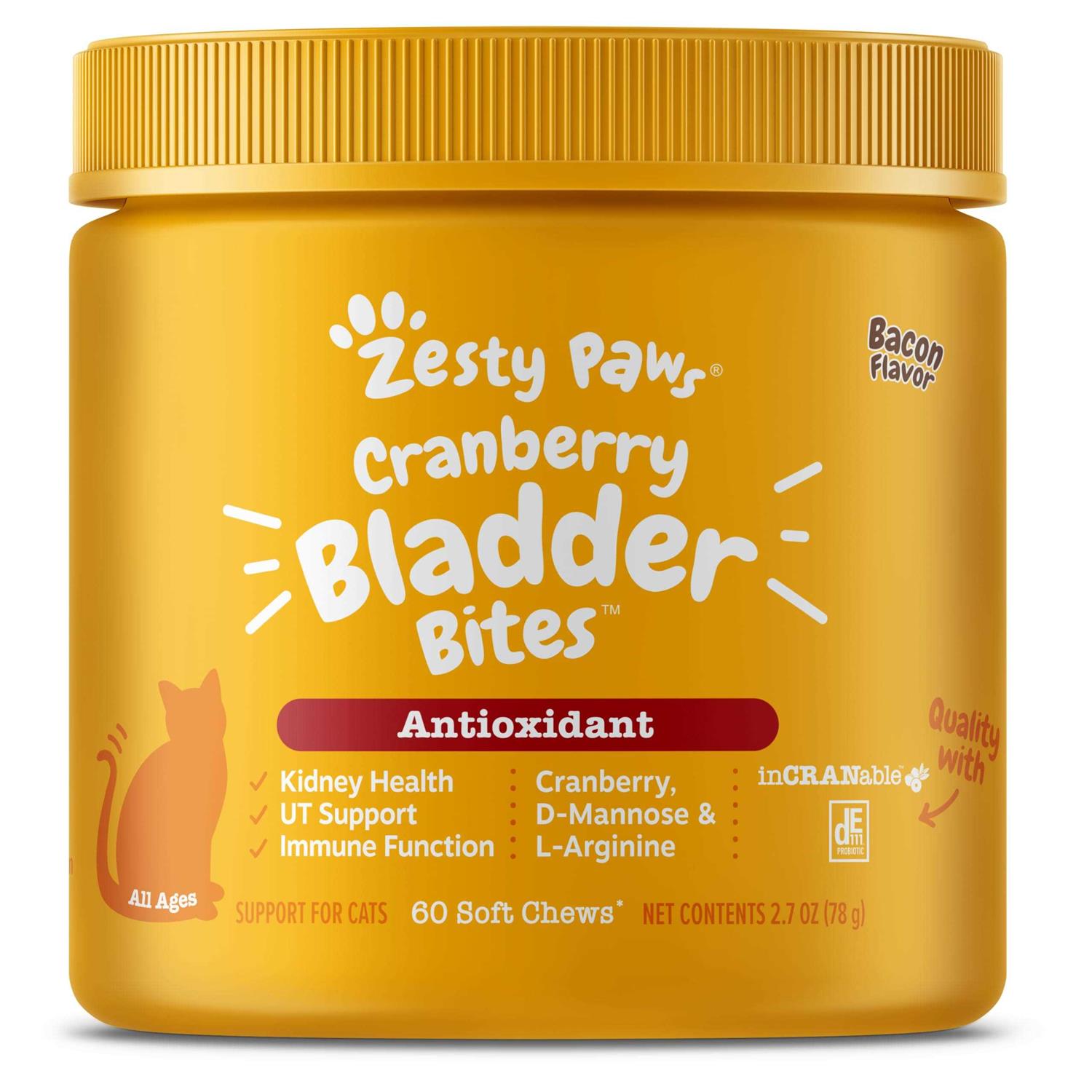 Zesty Paws Cranberry Bladder Bites for Cats Kidney & Urinary Tract Health - Healthber