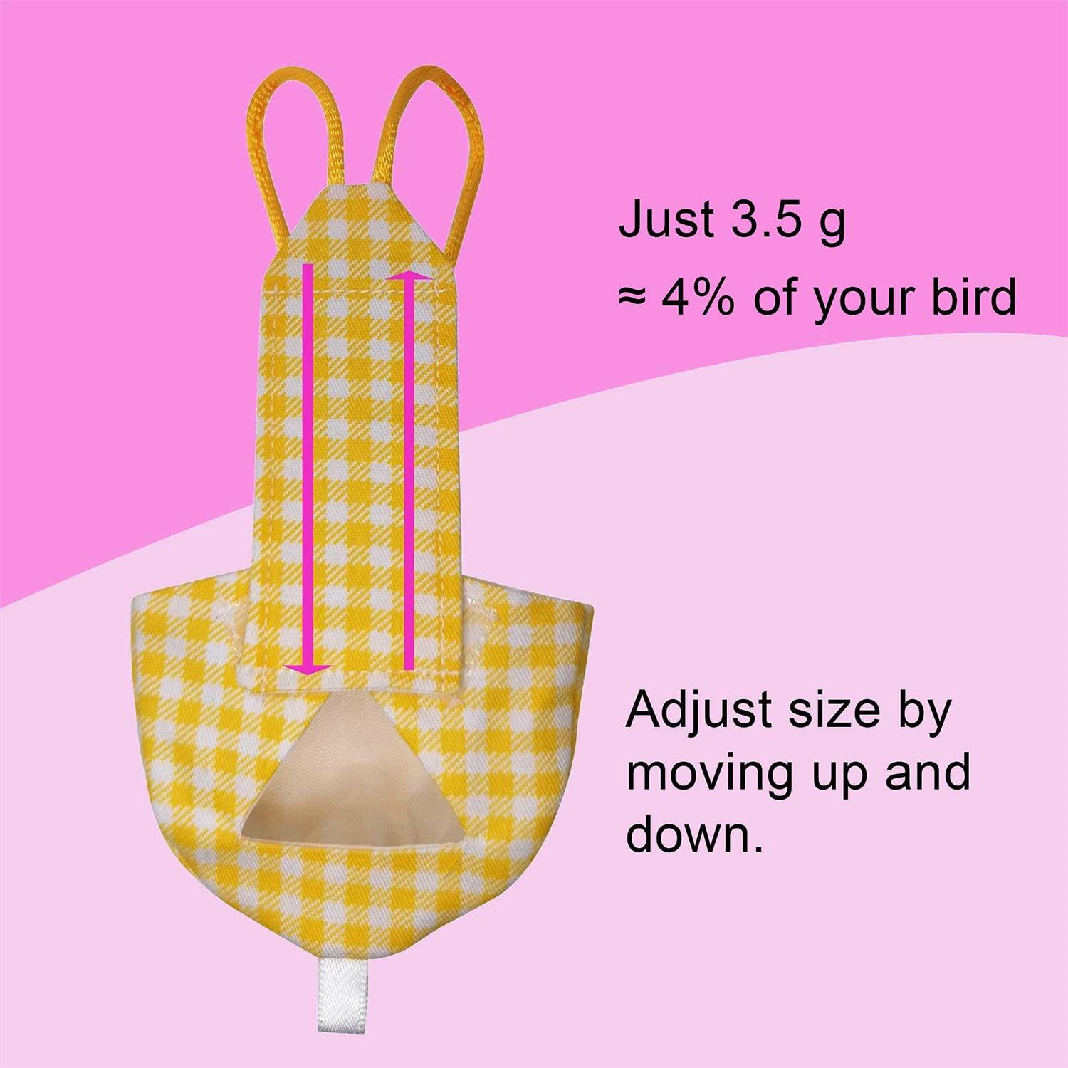 VANTRONIK Vanfavori Bird Diaper Harness Flight Suit Clothes with 80 Inch Flying Leash for Parrots Cockatiel Pet Birds Lemon - Healthber