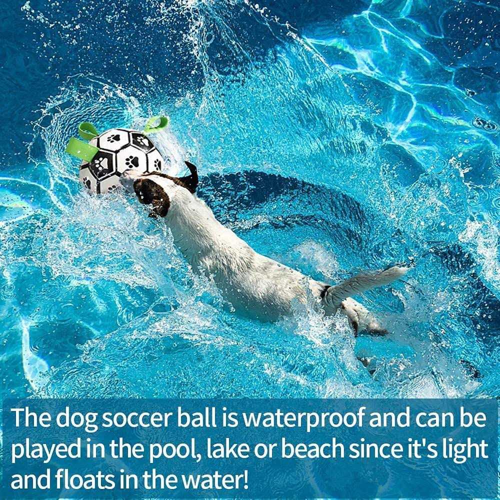 QDAN Dog Toys Soccer Ball with Straps Interactive Dog Toys for Tug of War - Healthber