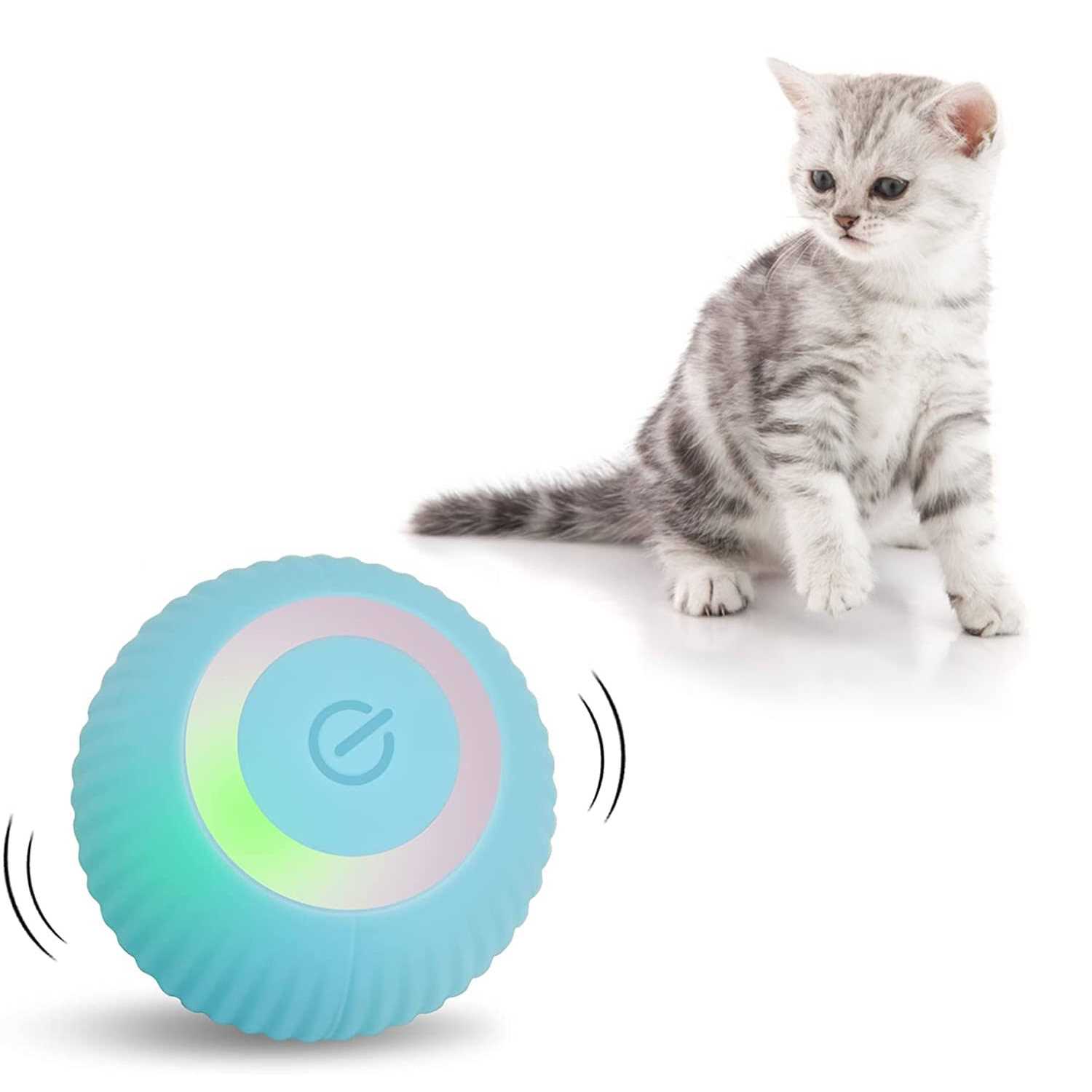 lupapa cat toy Ball intelligent funny cat Ball 360 degree rotatable with led light cat interactive toy usb rechargeable toy b - Healthber