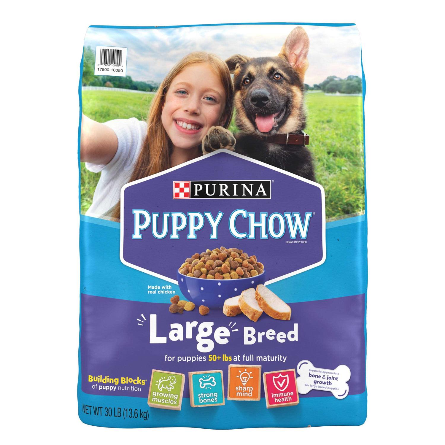 Purina Puppy Chow High Protein Large Breed Dry Puppy Food with Real Chicken - Healthber