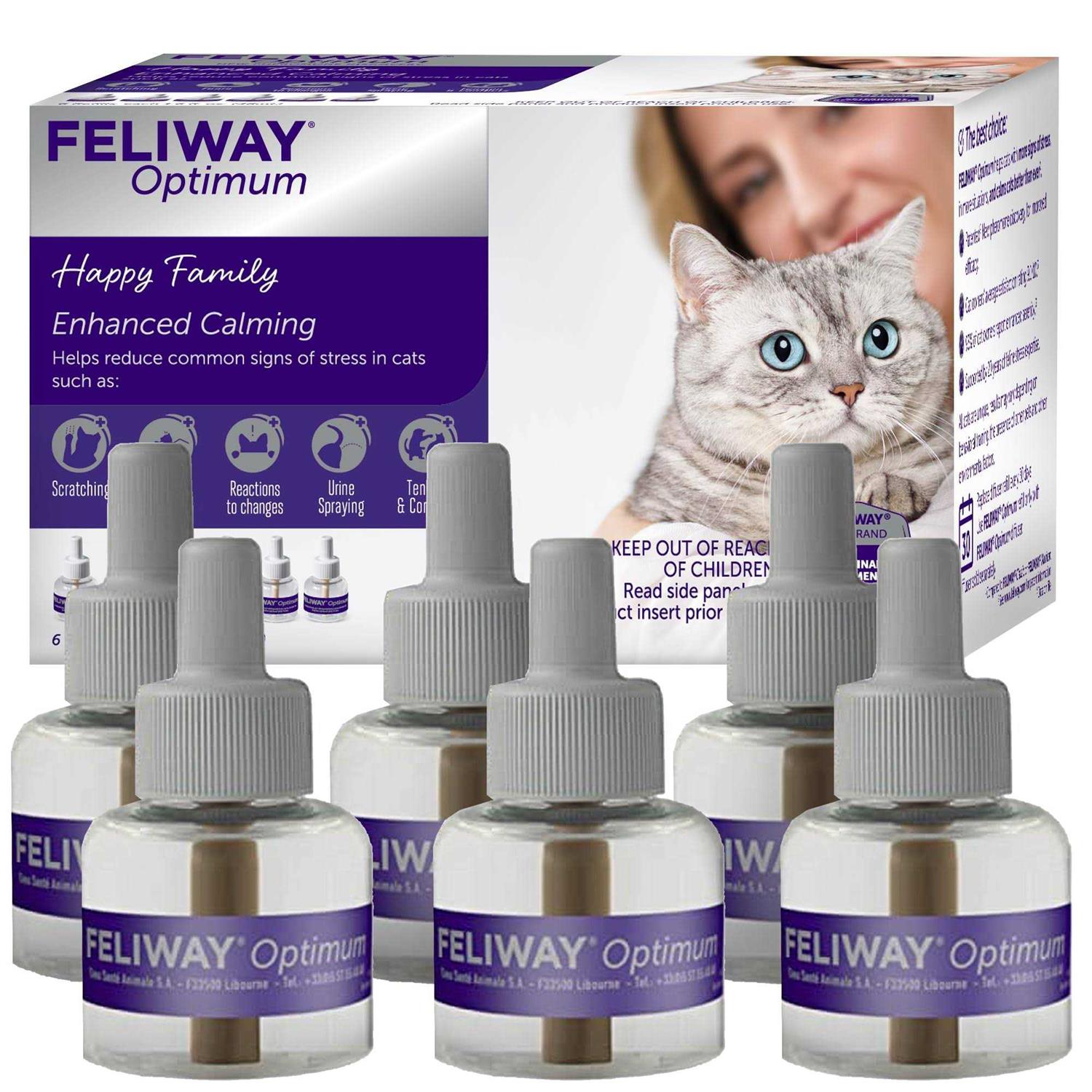 Feliway Optimum Enhanced Calming Pheromone 30 Day Cat Diffuser Refill - Healthber
