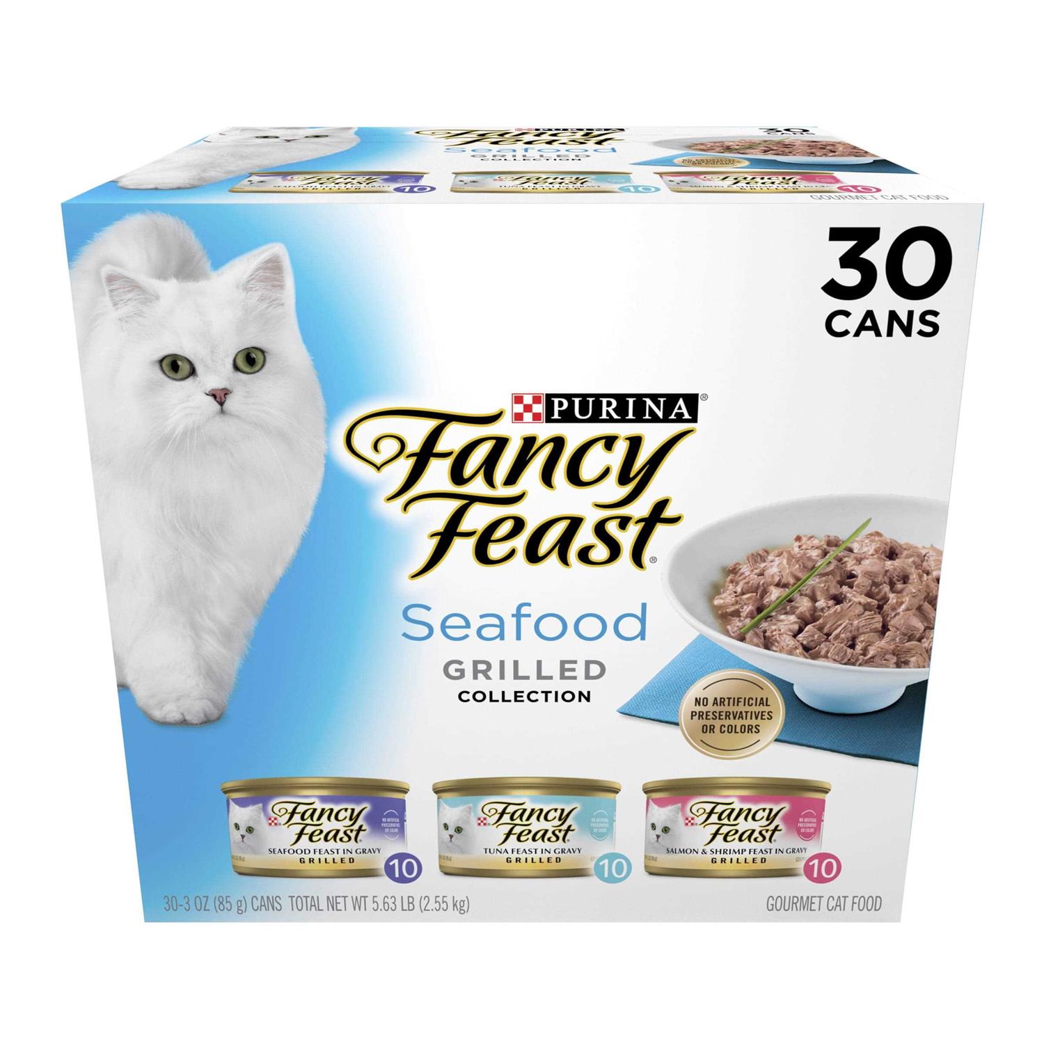 Purina Fancy Feast Gravy Wet Cat Food Variety Pack Seafood Grilled Collection - Healthber