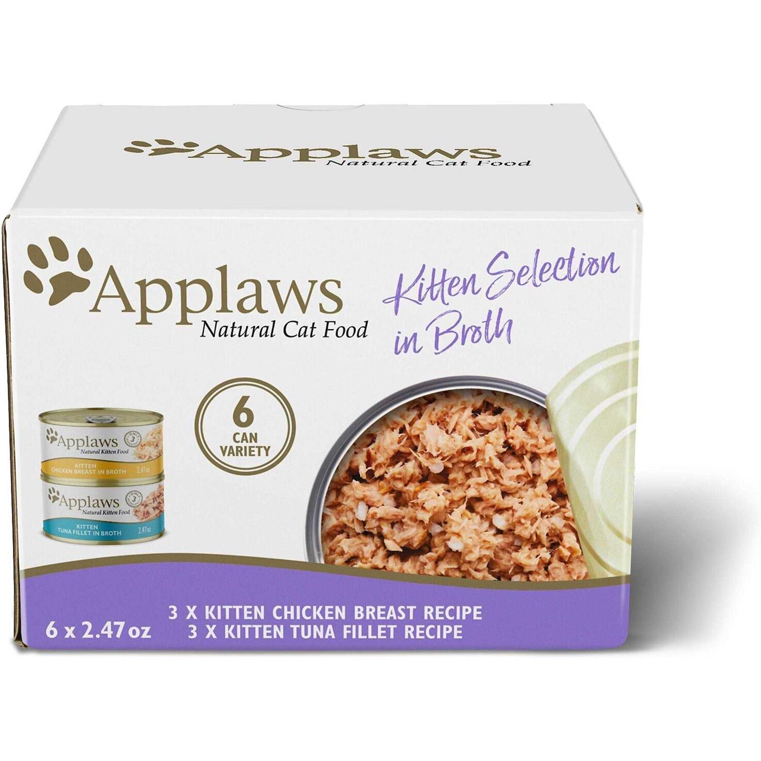 Applaws Limited Ingredient Natural Kitten Wet Cat Food in Broth Variety Pack - Healthber