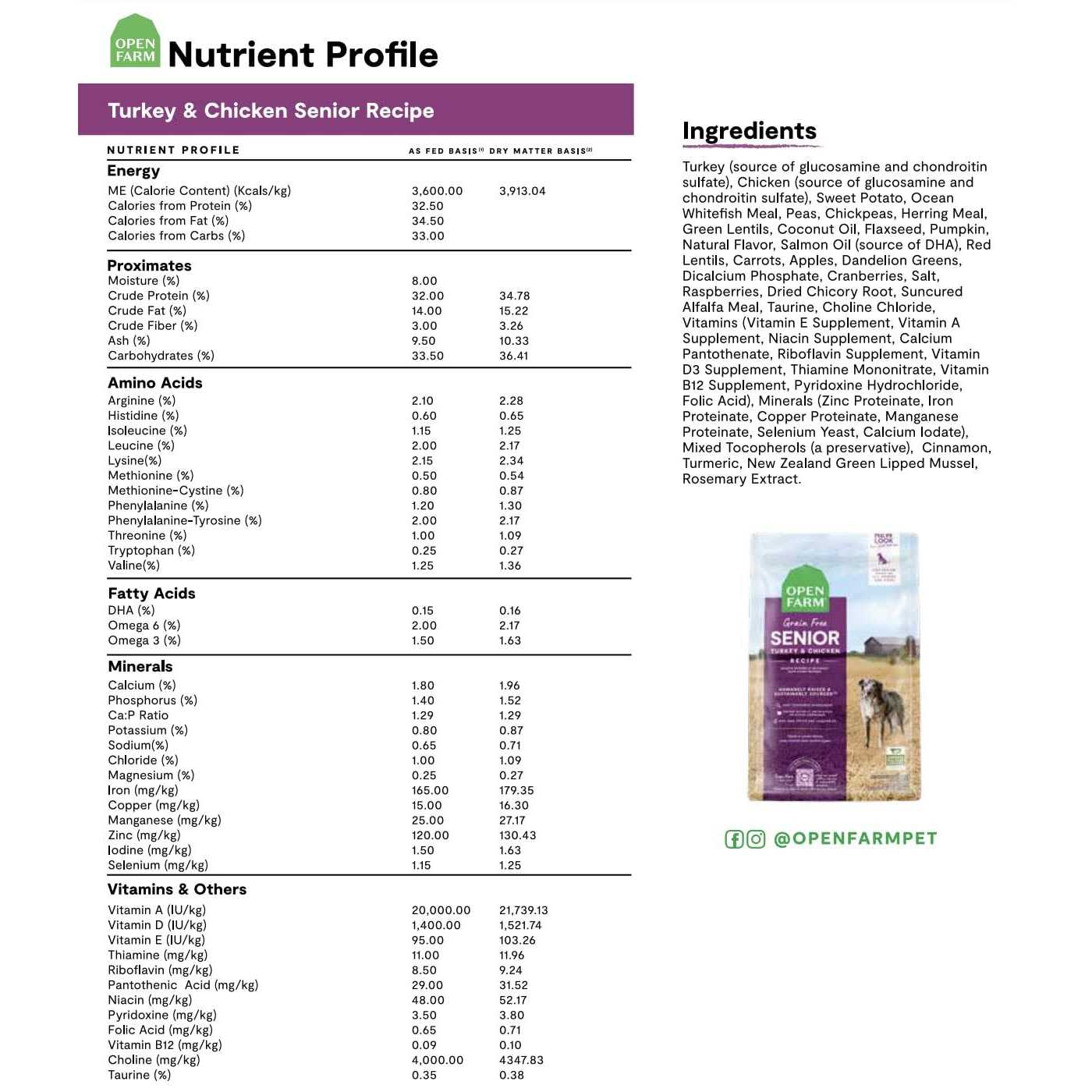 Open Farm Senior Dry Dog Food - Healthber