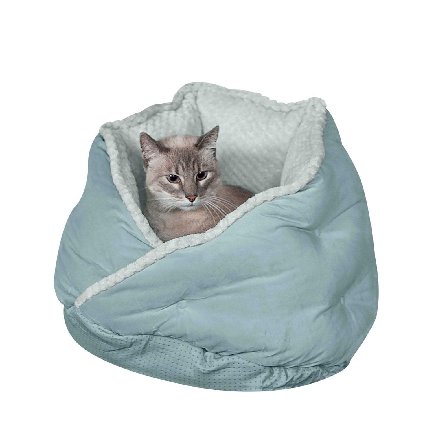 FurHaven Minky Faux Fur Velvet Calming Hug Bed - Healthber