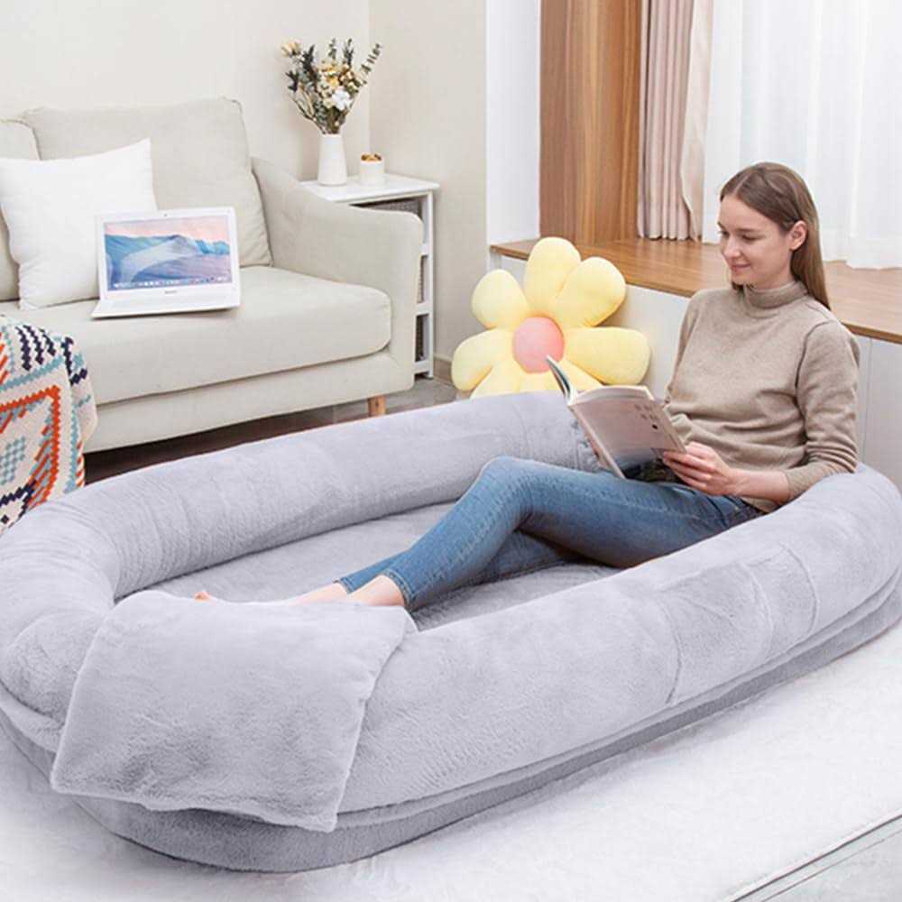 Human Dog Bed Large Dog Bed with Raised Cushioned Rim and - Healthber