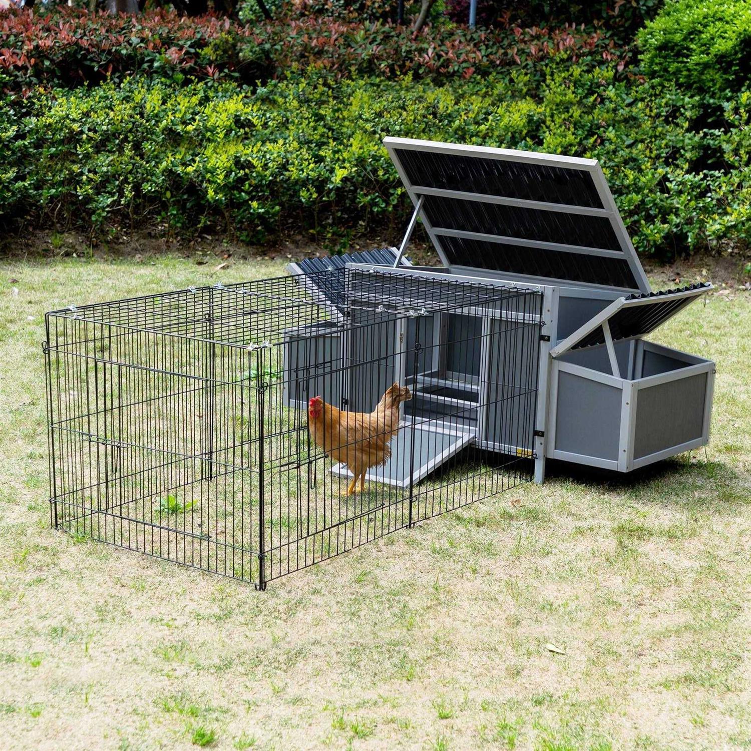 Coziwow Outdoor Wooden Chicken Coop Poultry Cage with Waterproof Roof - Healthber