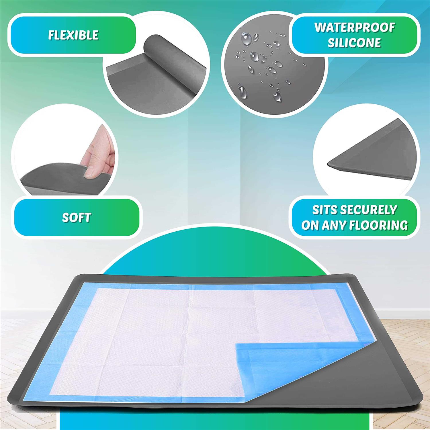 Skywin Puppy Pad Holder Tray No Spill Pee Pad Holder for Dogs Pee Pad Holder Works with Most Training Pads, Easy to Clean and Store - Healthber