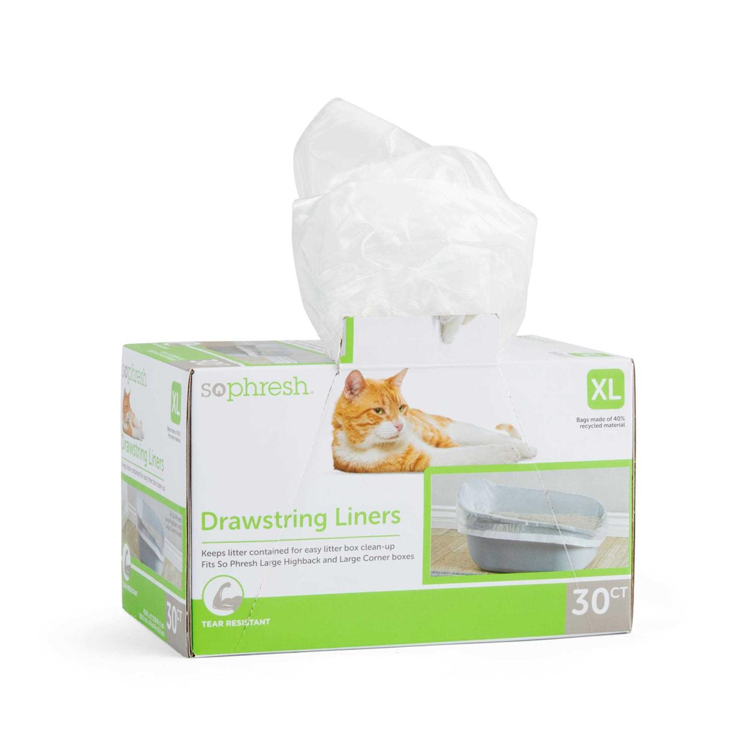 So Phresh Drawstring Liners for Highback Boxes for Cats - Healthber