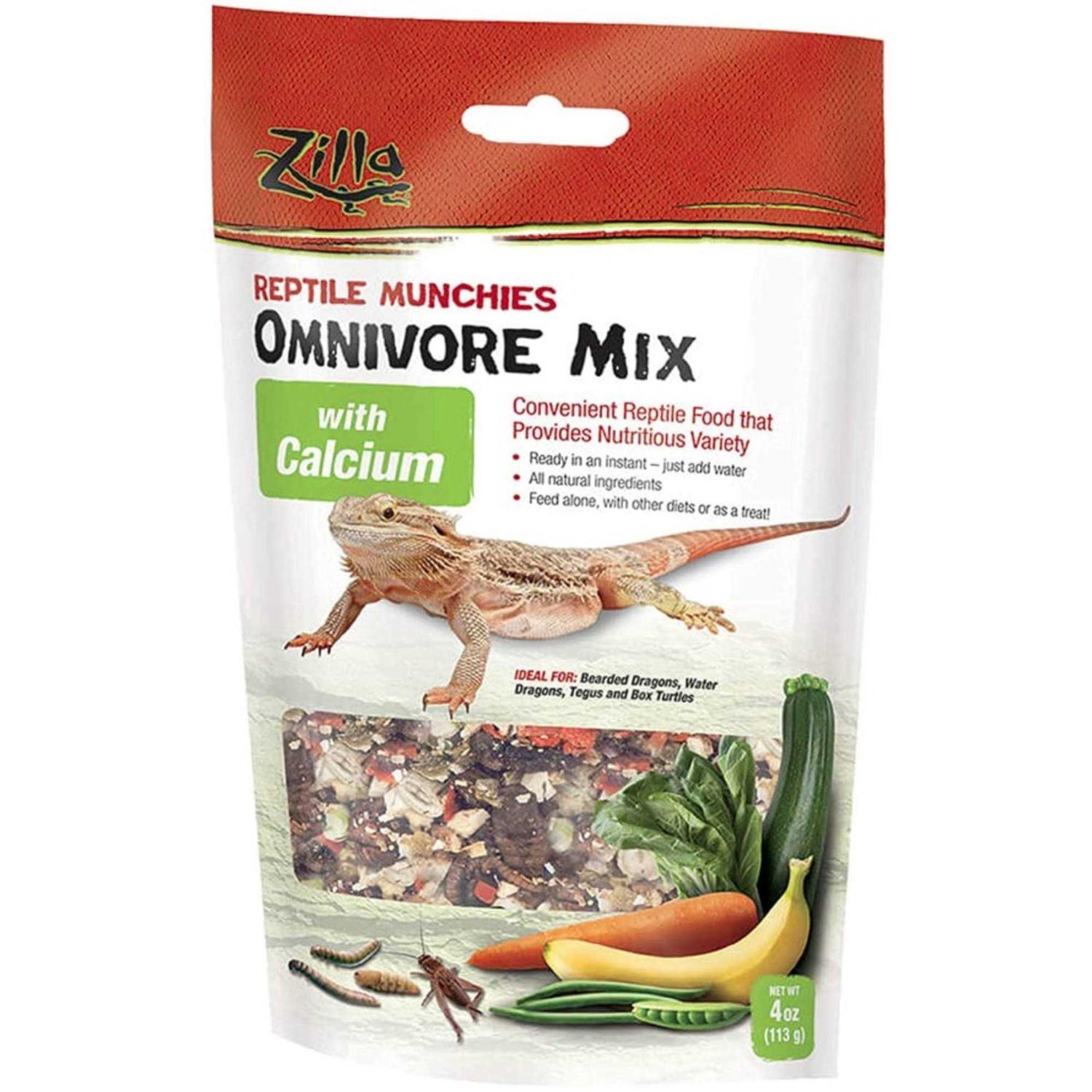 Zilla Reptile Munchies Omnivore Mix with Calcium - Healthber