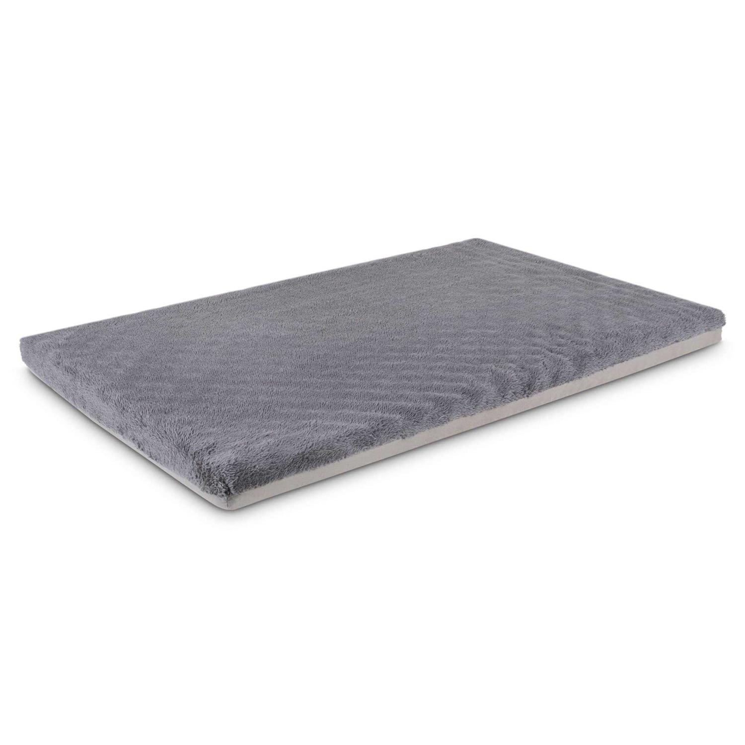 EveryYay Essentials Happy Place Dark Grey Foam Dog Crate Mat and Pet Bed - Healthber