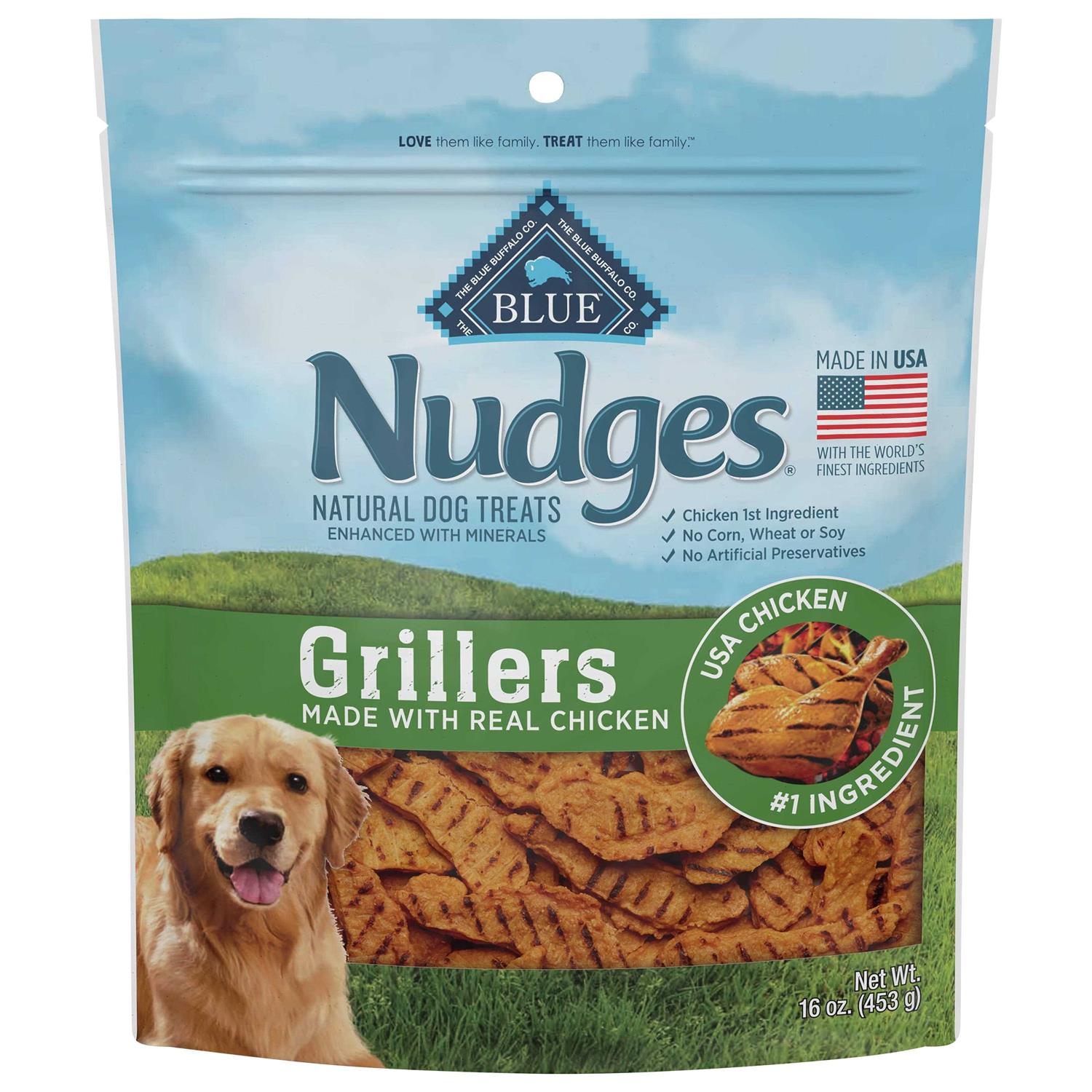 Blue Buffalo Chicken Nudges Grillers Natural Dog Treats - Healthber