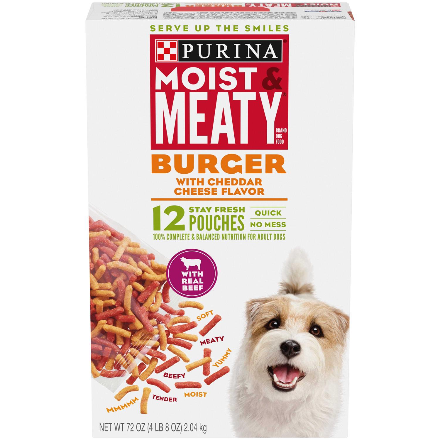 Purina Moist & Meaty Burger with Cheddar Cheese Flavor Dry Dog Food - Healthber