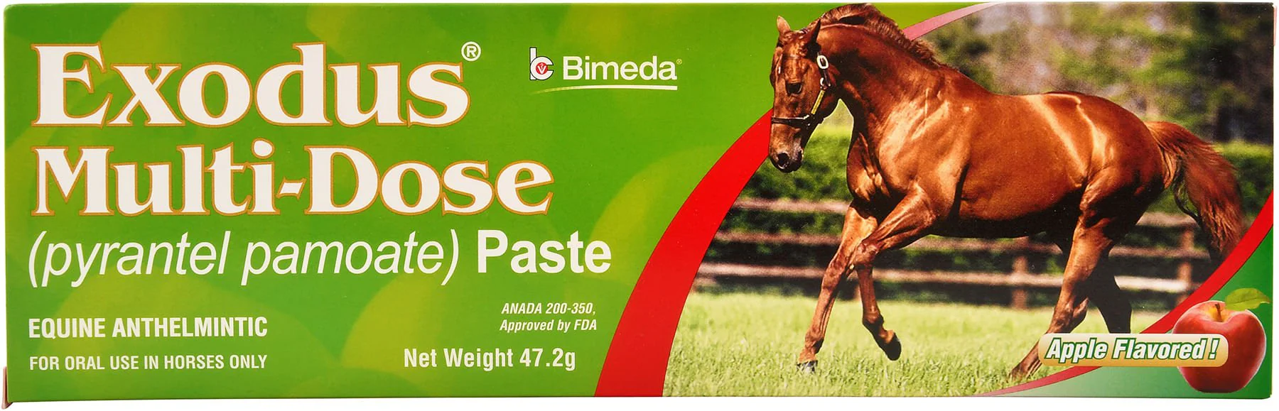 Exodus Multi-Dose Pyrantel Pamoate Horse Dewormer Paste, 2-dose - Healthber
