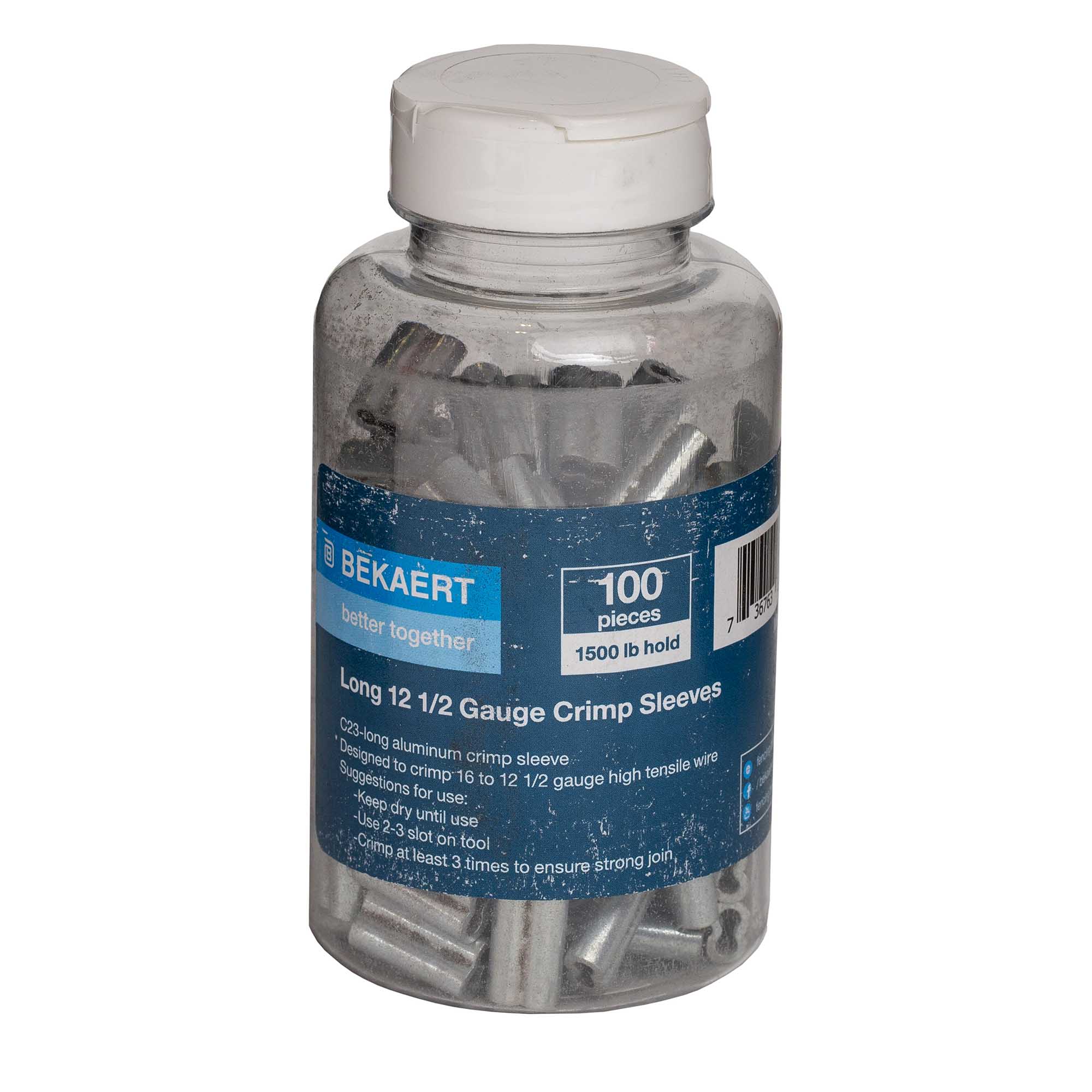 Long 12 1/2 Gauge Crimp Sleeves, 100ct - Healthber