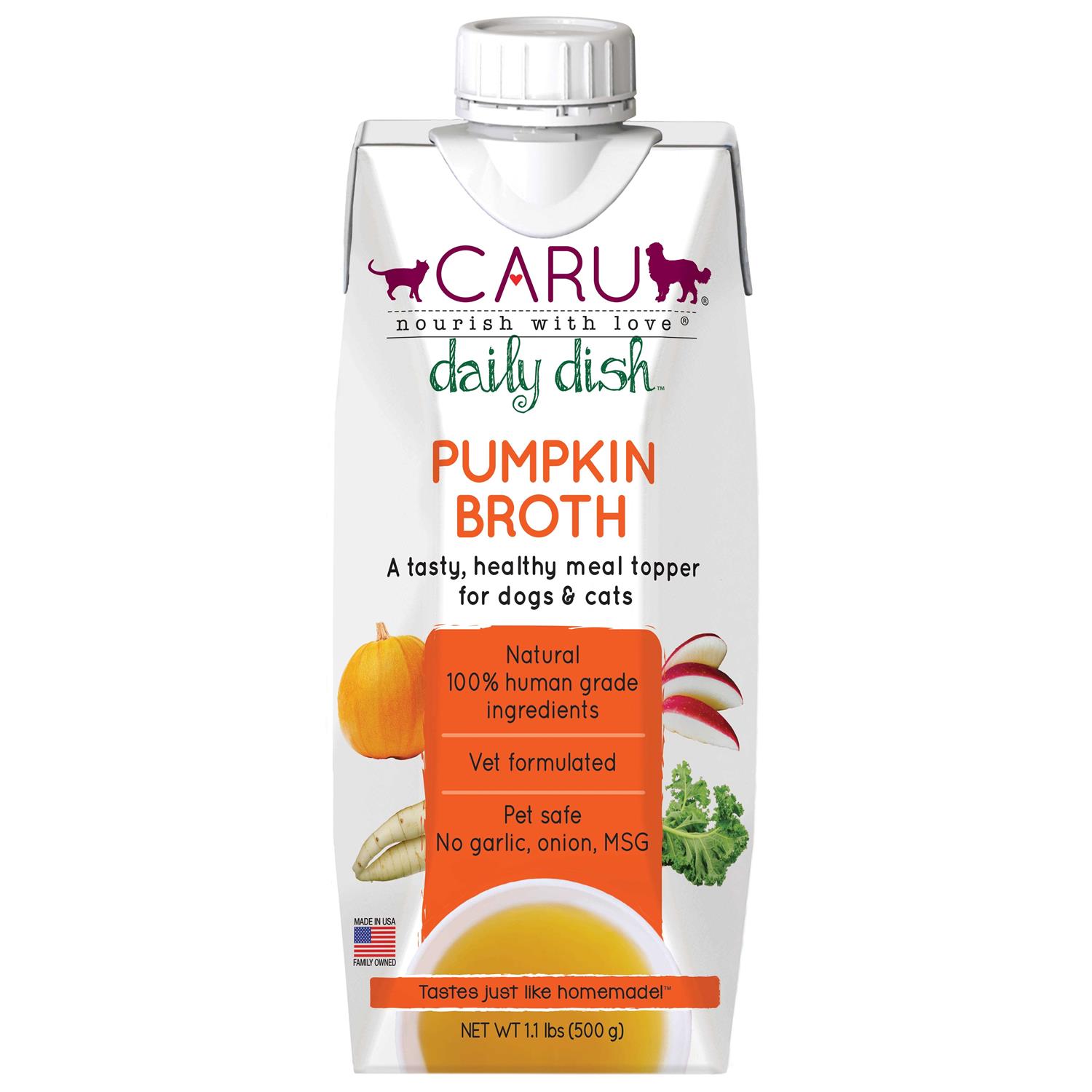 Caru Daily Dish Pumpkin Broth Meal Topper for Cats & Dogs - Healthber