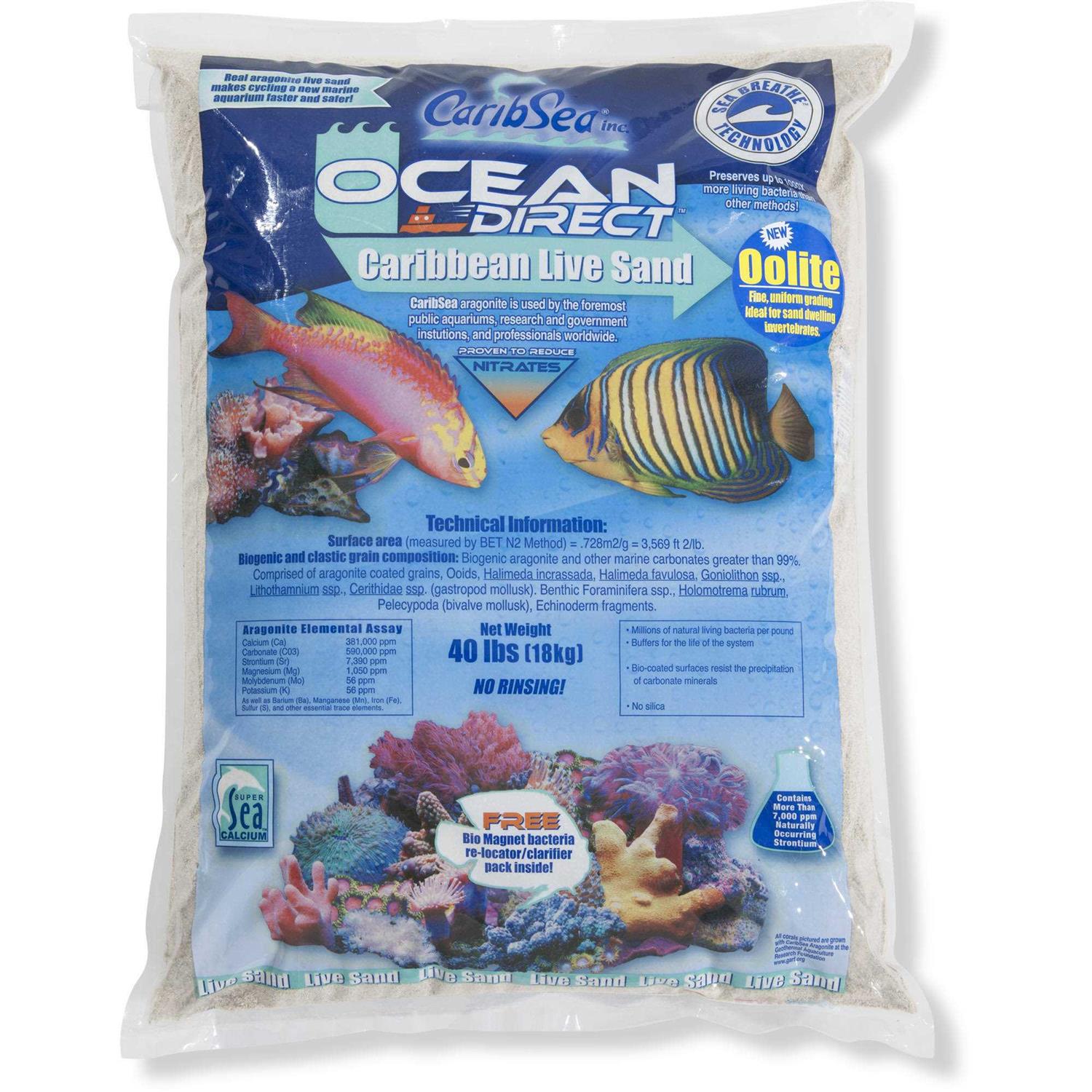 CaribSea Ocean Direct Live Sand Oolite 40 lb - Healthber