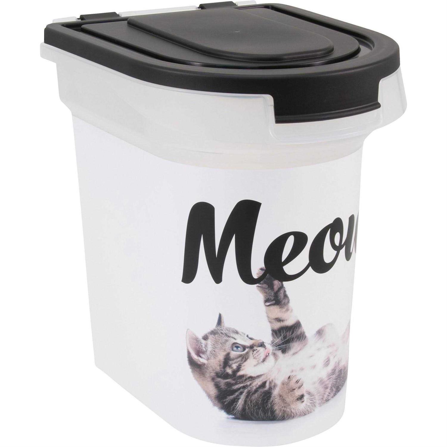 Paw Prints 15 lbs Plastic Food Bin with Scoop - Healthber