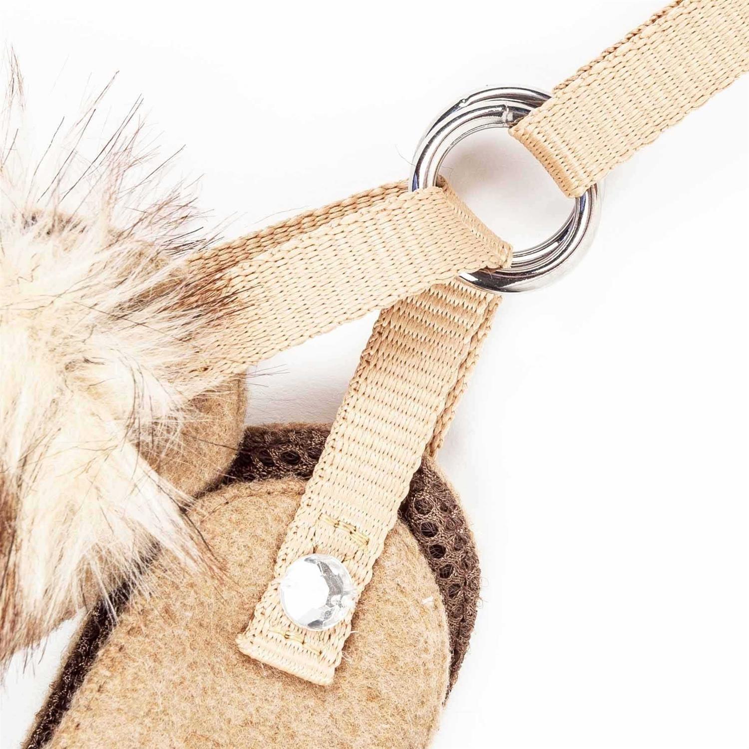 Pet Life Luxe Furracious 2-in-1 Mesh Reversed Adjustable Dog Harness-Leash with Removable Fur Collar - Healthber