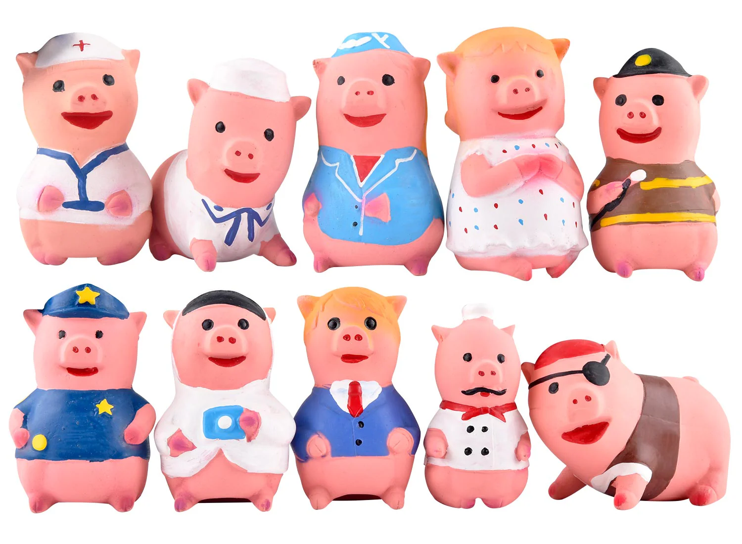 Little Piggies Latex Squeaker Dog Toys, Assorted, Each - Healthber