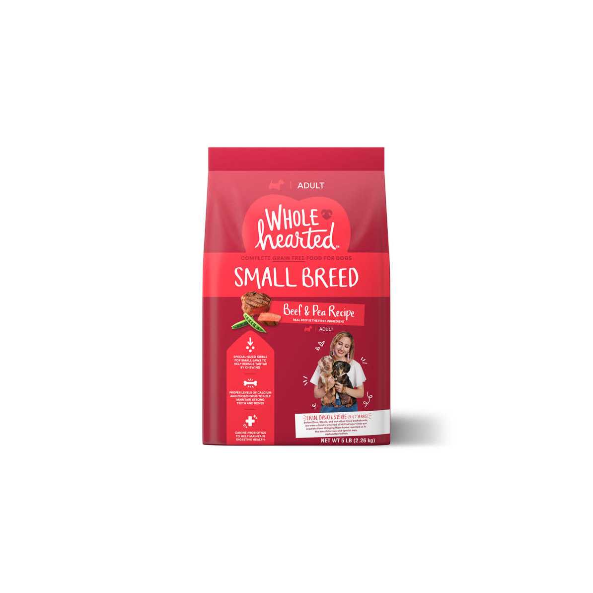 WholeHearted Grain Free Beef & Pea Recipe Small Breed Adult Dry Dog Food - Healthber