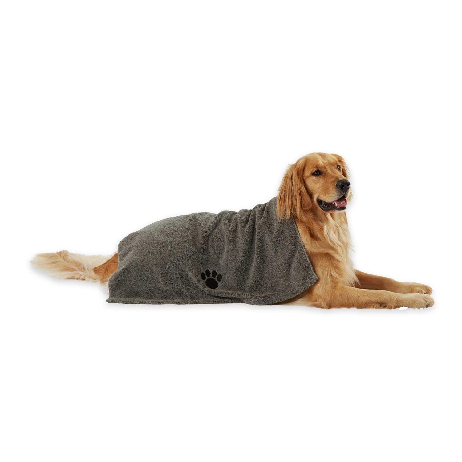 Bone Dry Microfiber Pet Towel Embroidered Paw - Healthber