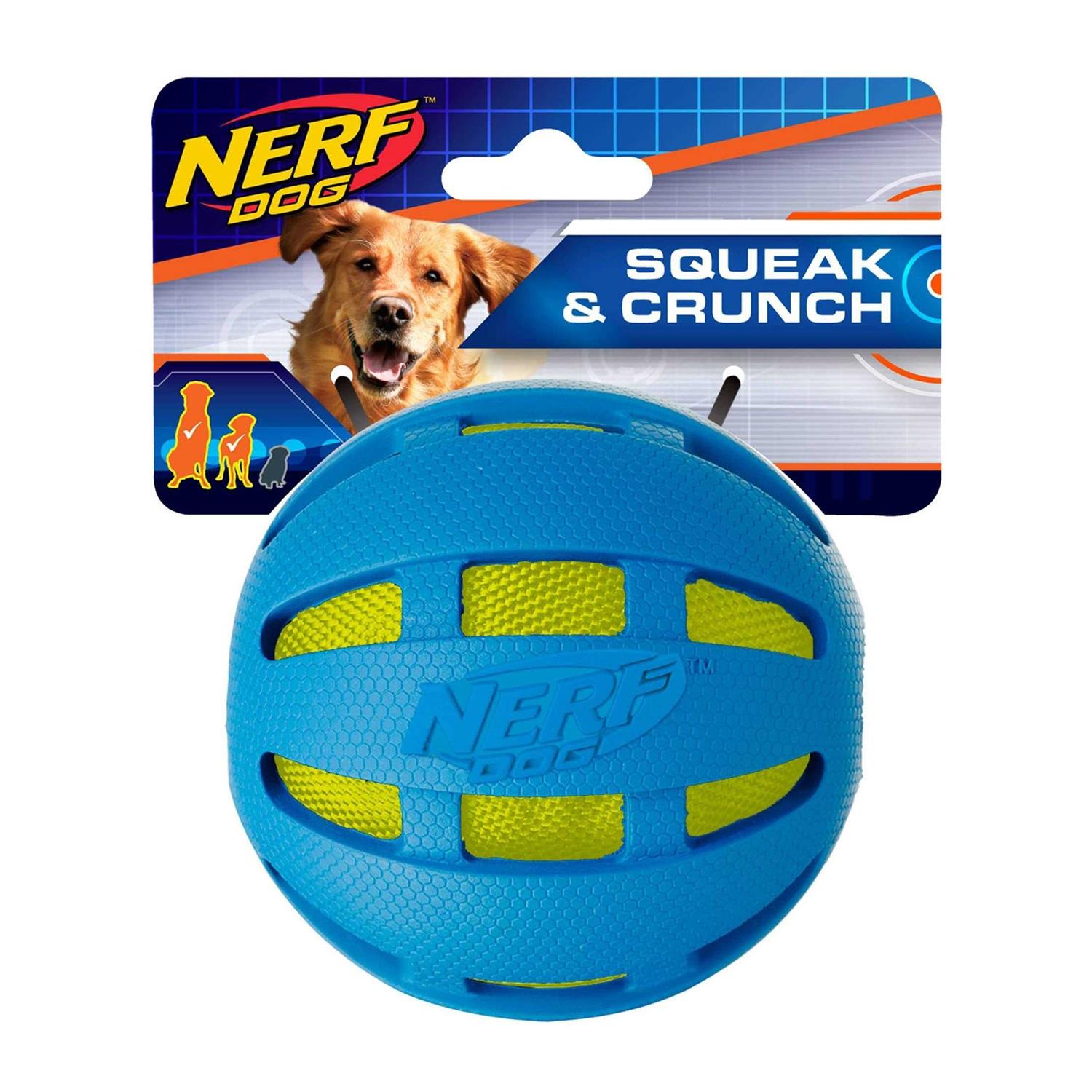 Nerf Checker Crunch Ball Dog Toy - Healthber