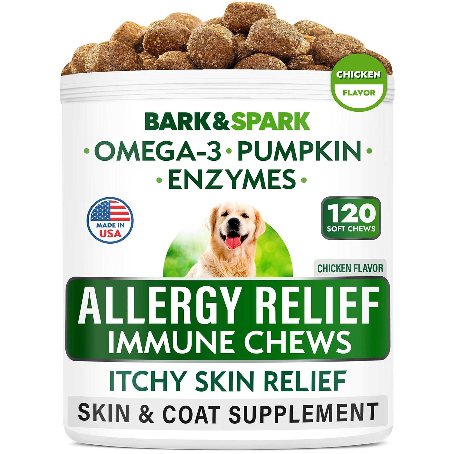 Bark&spark Allergy Relief Immune Chews Itchy Skin Relief - Healthber