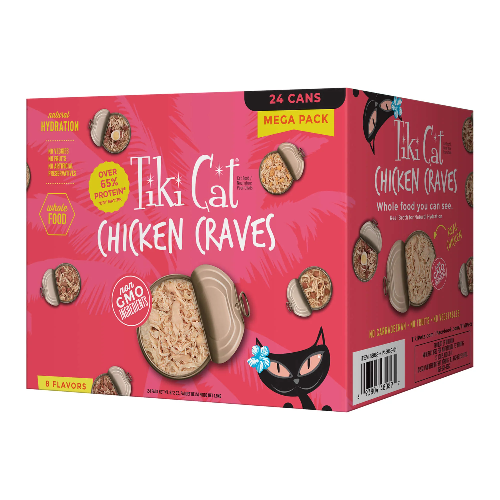 Tiki Cat Wet Cat Food Mega Pack, Chicken Craves Variety Pack, 2.8 oz Cans, 24 ct - Healthber