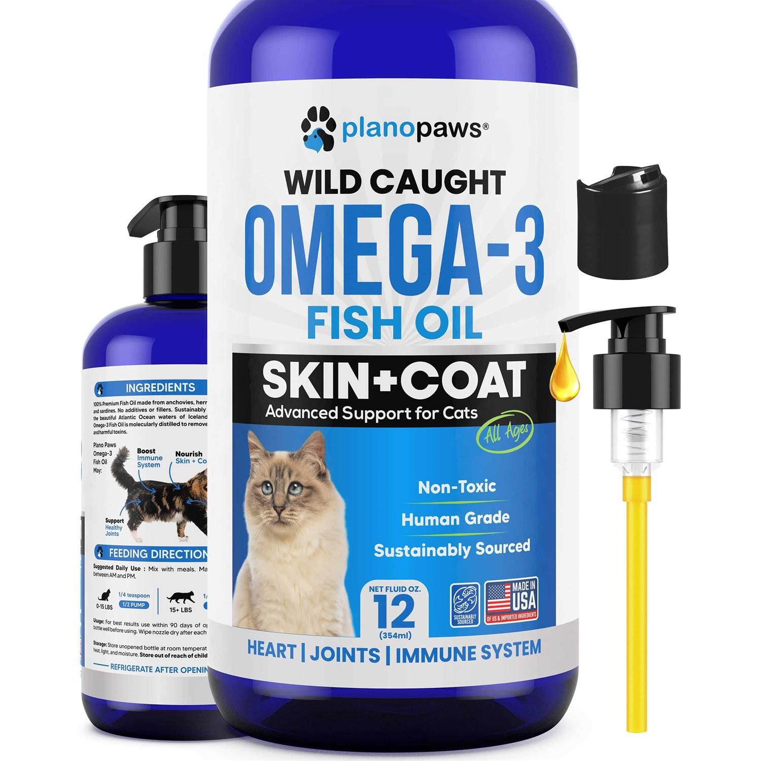 planopaws Omega 3 Fish Oil for Cats Better Than Salmon Oil for Cats - Healthber