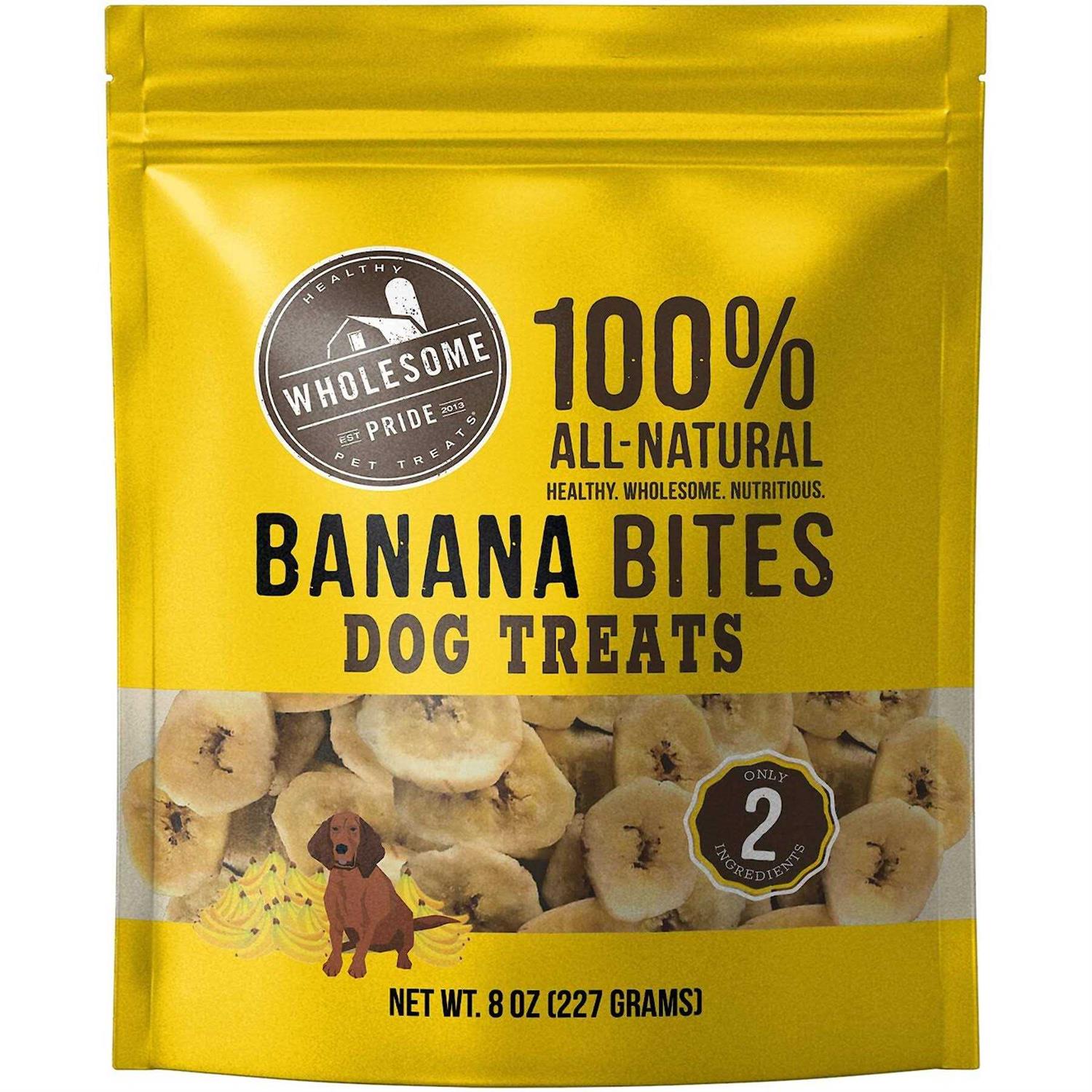 Wholesome Pride Banana Bites Dog Treats - Healthber