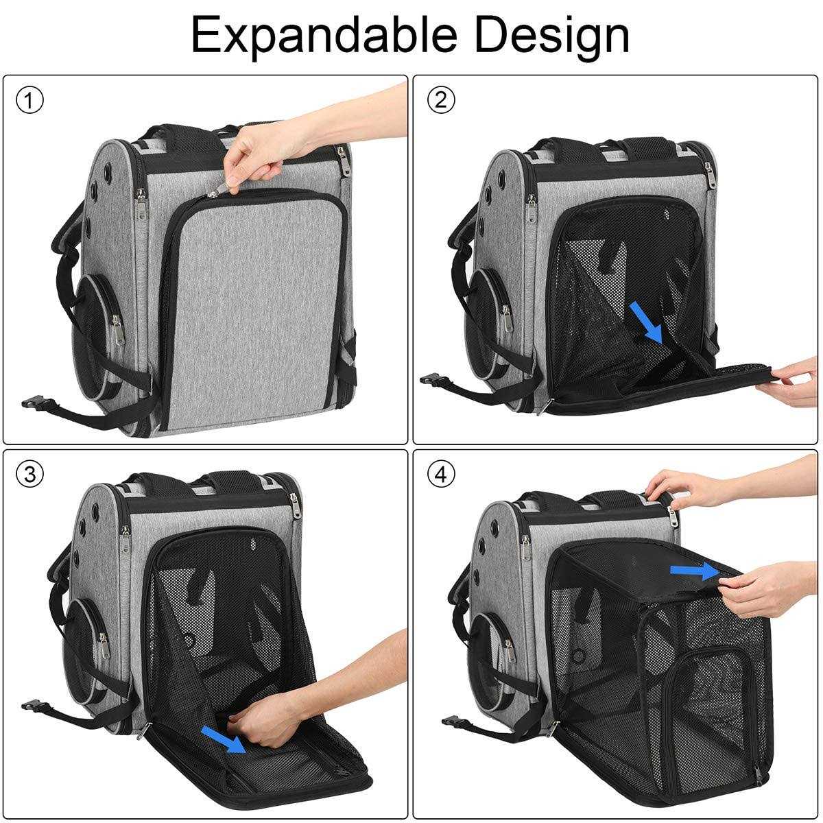 COVONO Expandable Pet Carrier Backpack for Cats, Dogs and Small Animals - Healthber