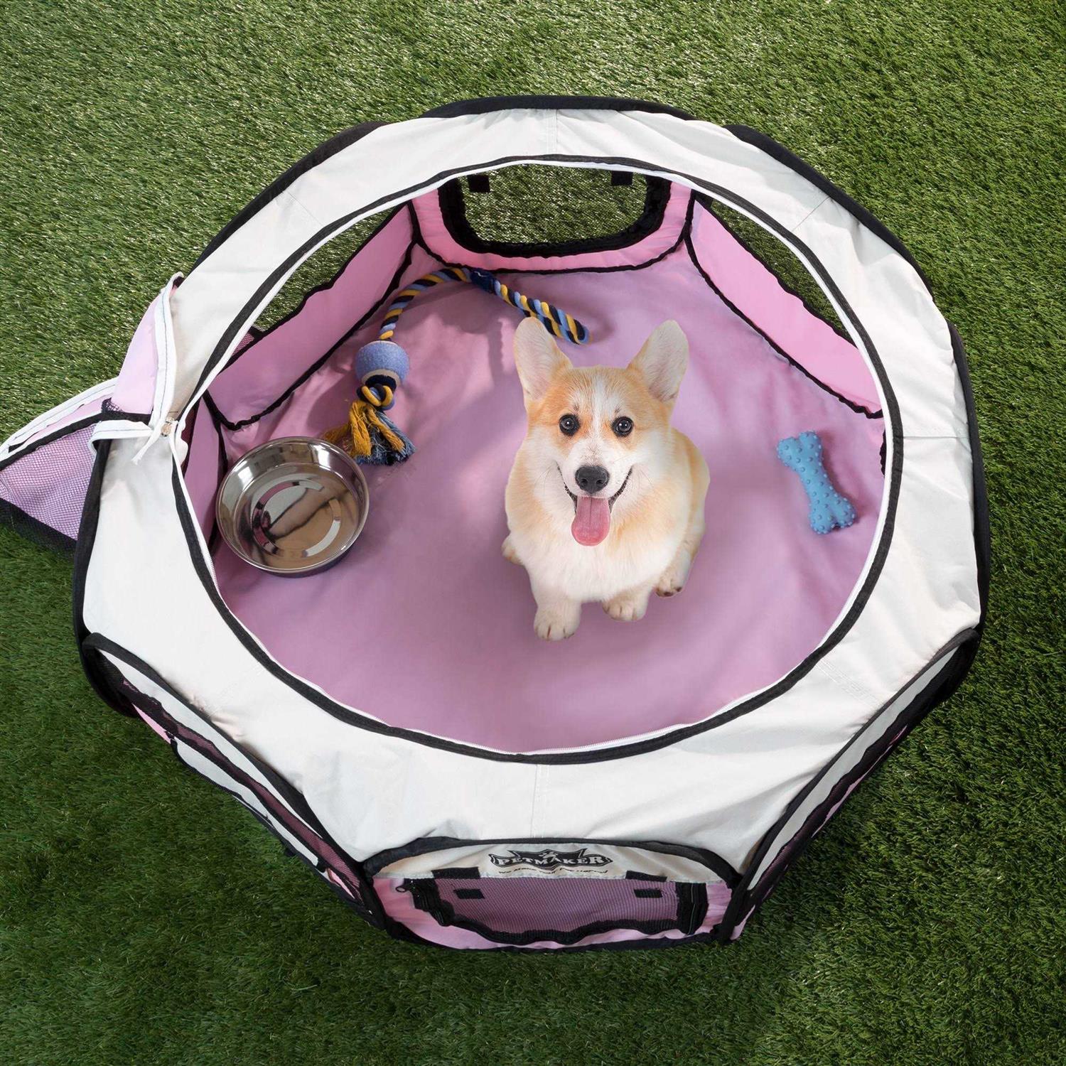 Petmaker Portable Pop-Up Pet Play Pen with Carrying Bag - Healthber