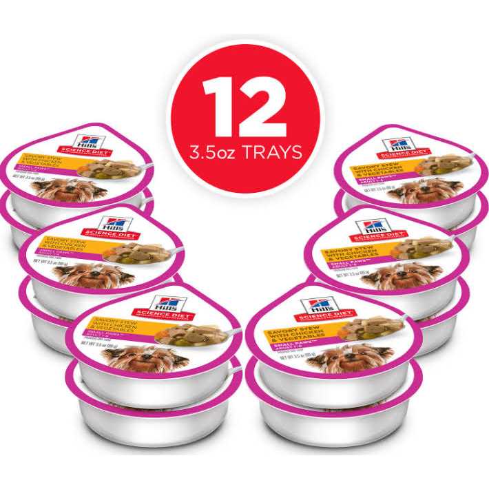 Hill’s Science Diet Adult Small Mini Savory Stew Chicken & Vegetable Wet Dog Food Trays - Healthber