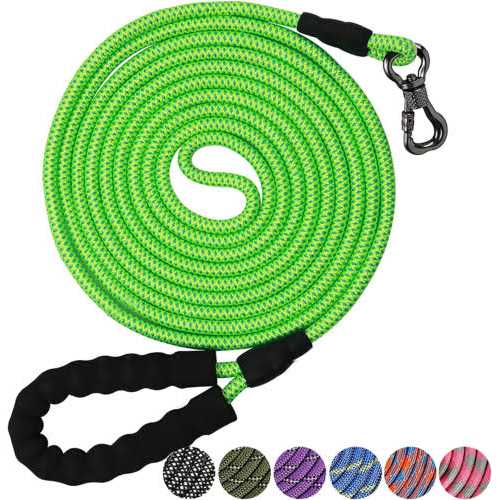 NTR Training Leash for Dogs Rope Dog Leash with Swivel Lockable Hook and Comfortable Padded Handle - Healthber