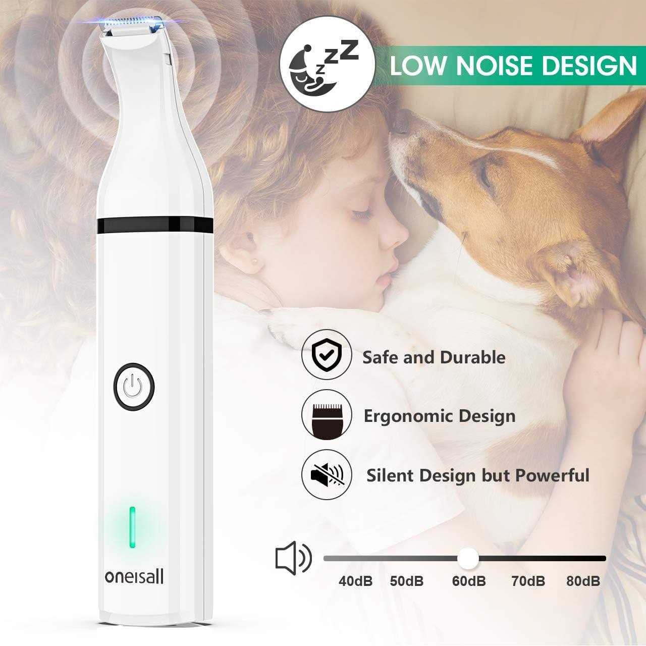 oneisall Dog Clippers with Double Blades,cordless Small Pet Hair Grooming Trimmer,Low Noise for Trimming Dog’s Hair Around Paws - Healthber