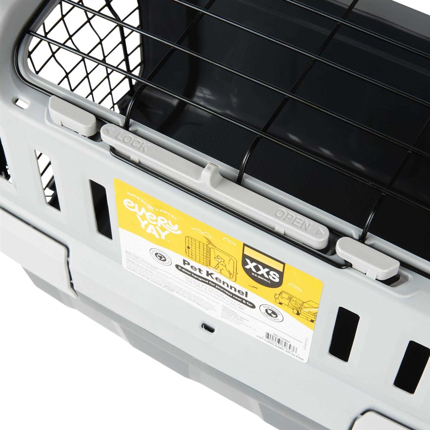 EveryYay Going Places Grey 2-Door Pet Kennel - Healthber